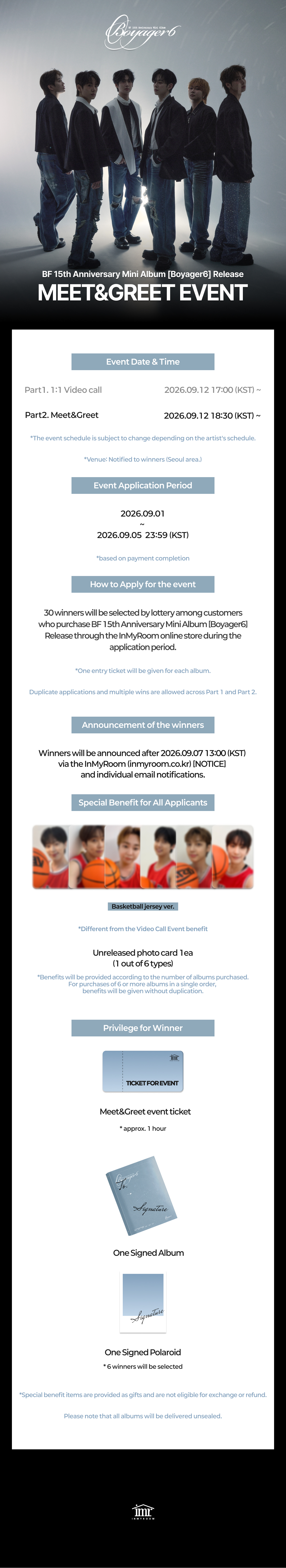 [Pre-order] BF (보이프렌드) 15th Anniversary Mini Album [Boyager6] Release Meet&Greet Event