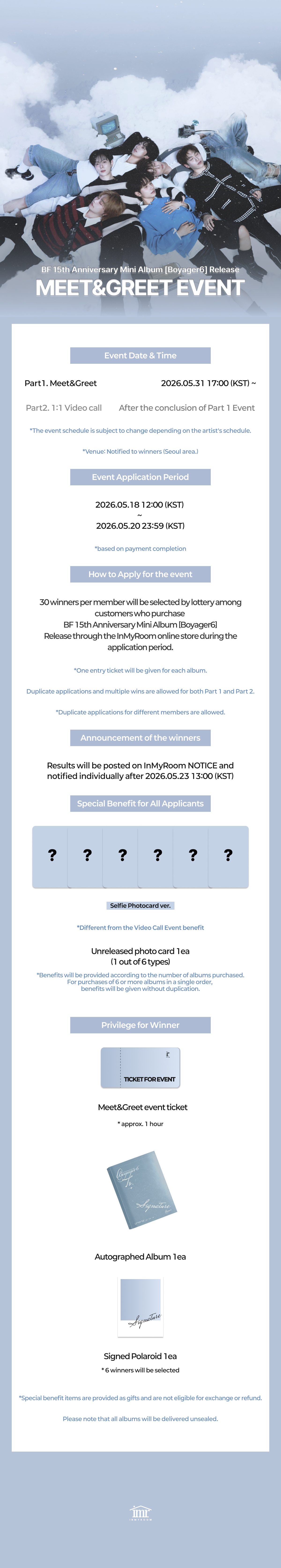 [Pre-order] BF (보이프렌드) 15th Anniversary Mini Album [Boyager6] Release Meet&Greet Event