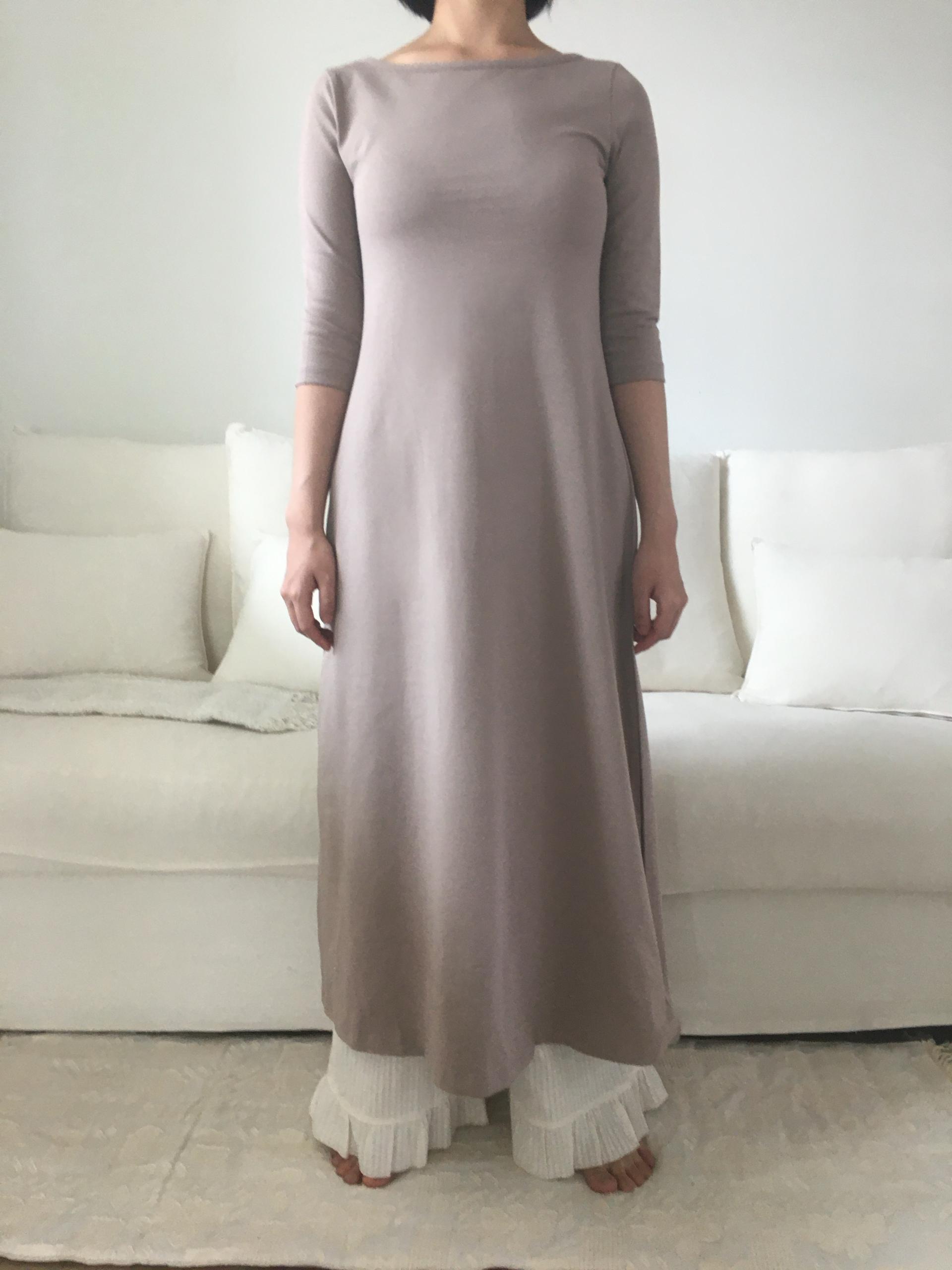 beige easy boatneck onepiece