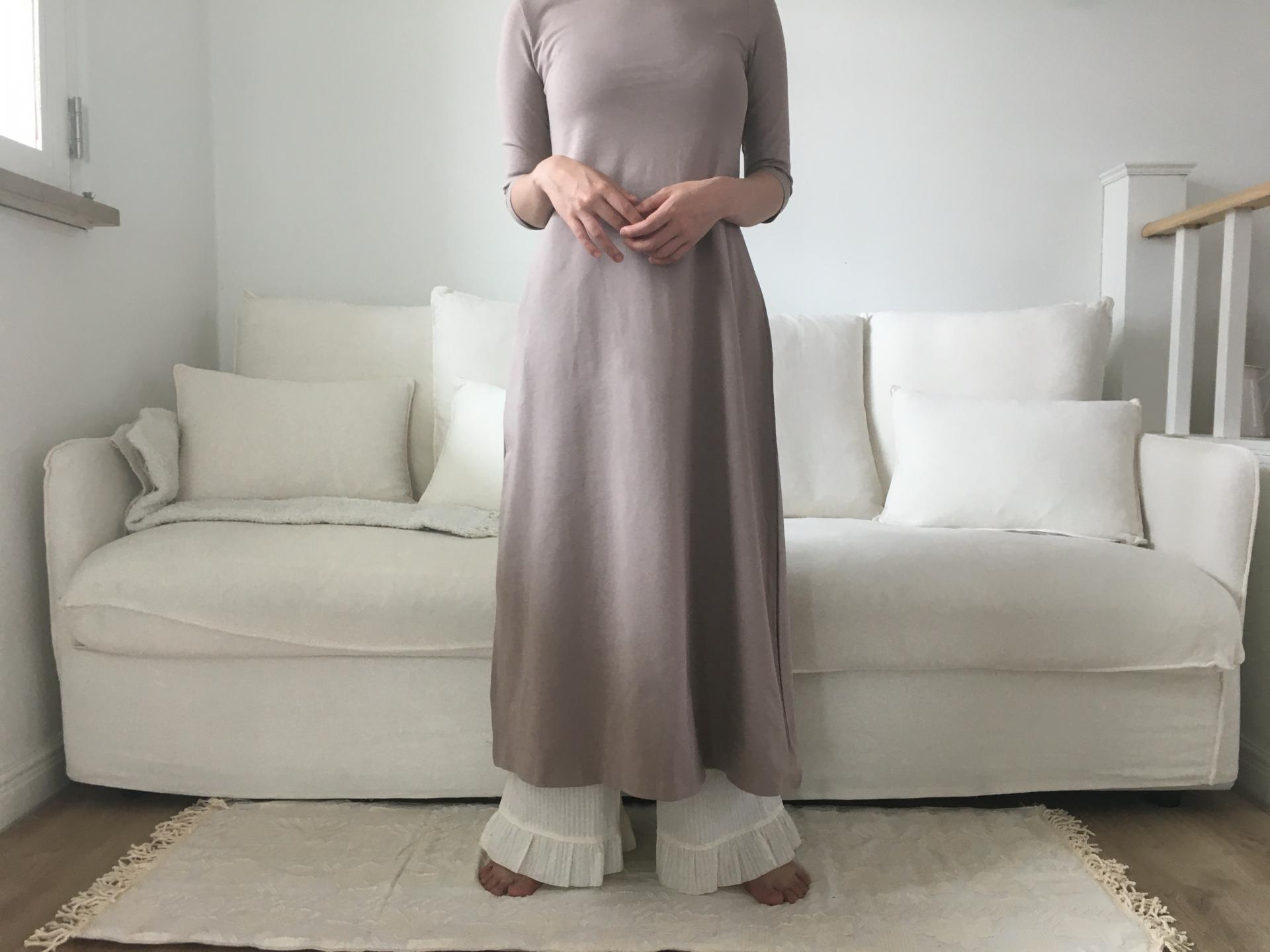 beige easy boatneck onepiece
