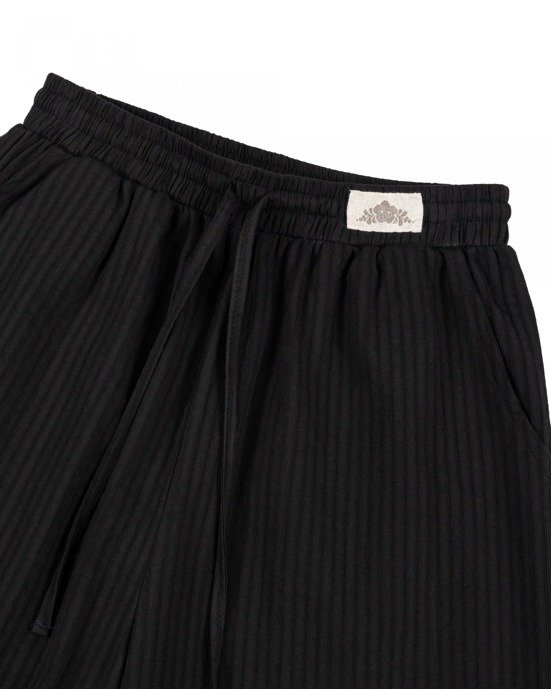 black stripe frill pants