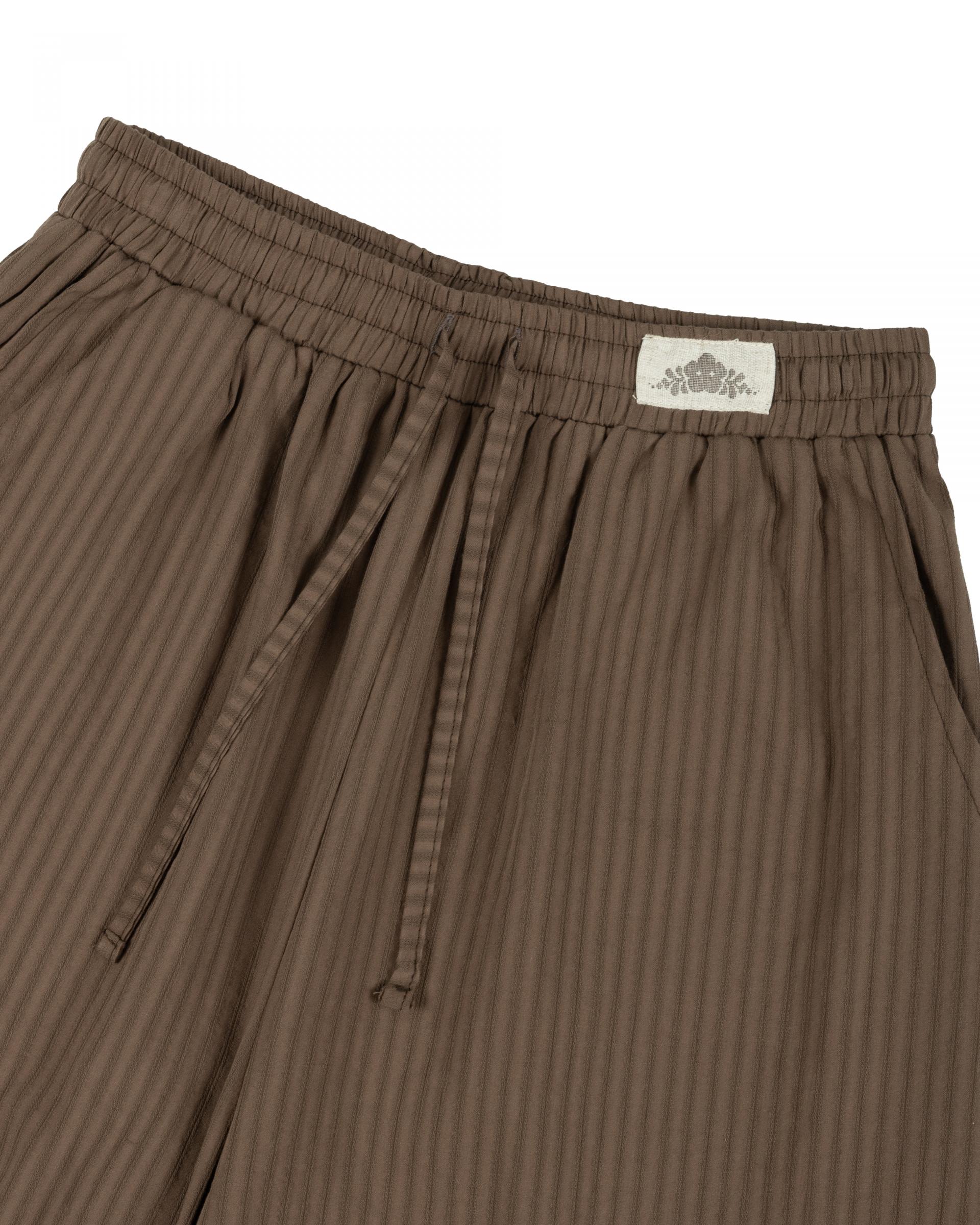 brown stripe frill pants