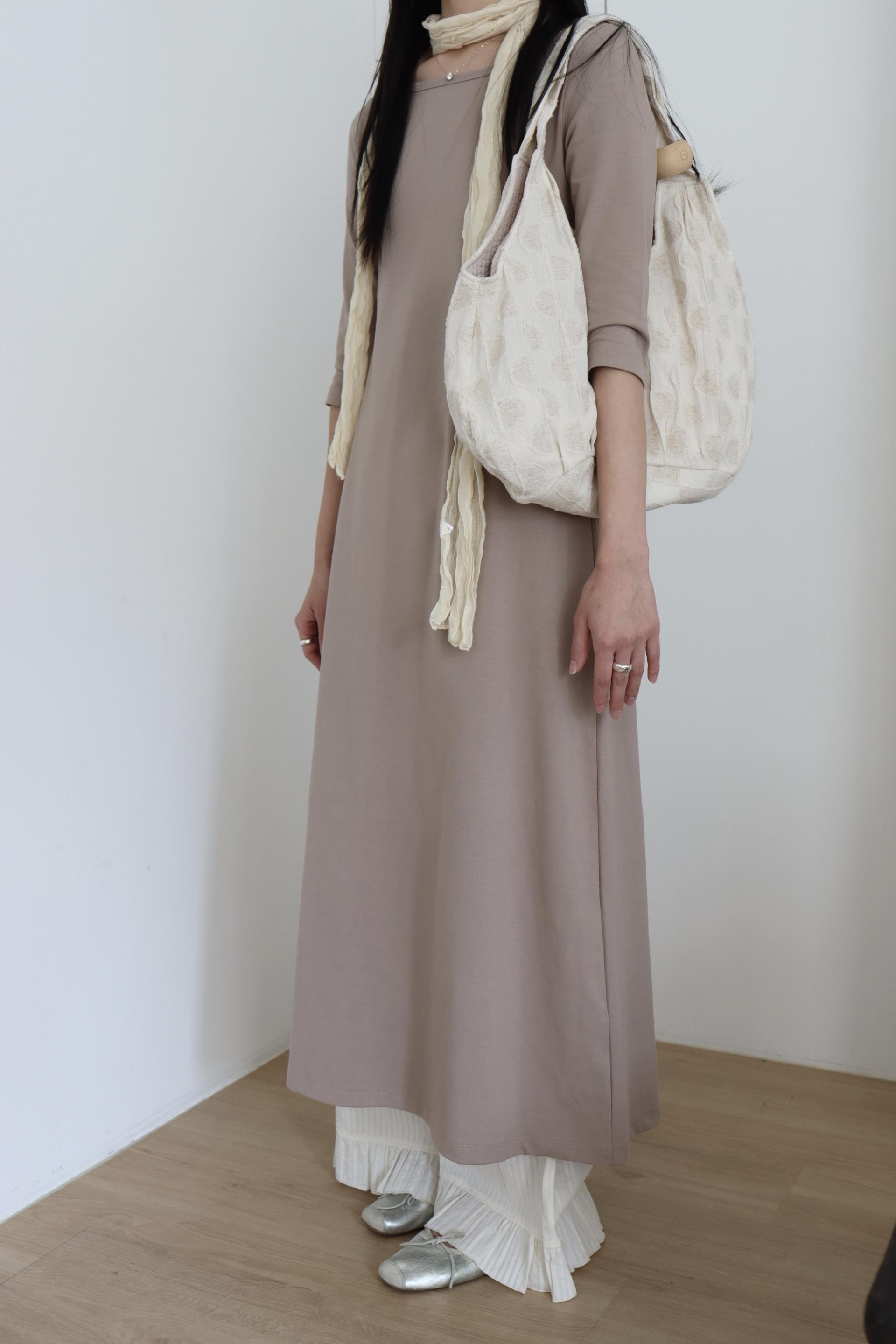 green apple linen puff bag