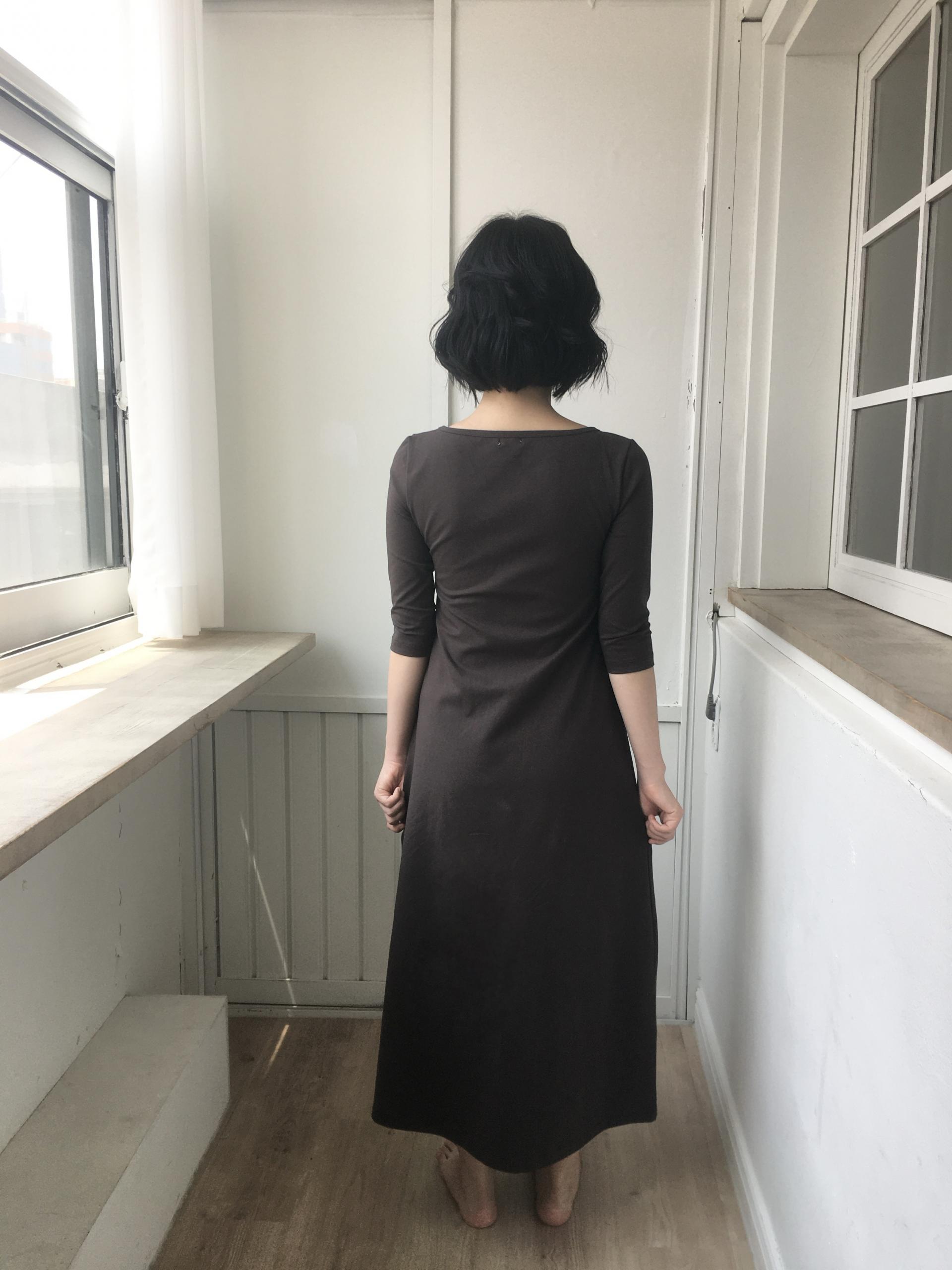 brown easy boatneck onepiece