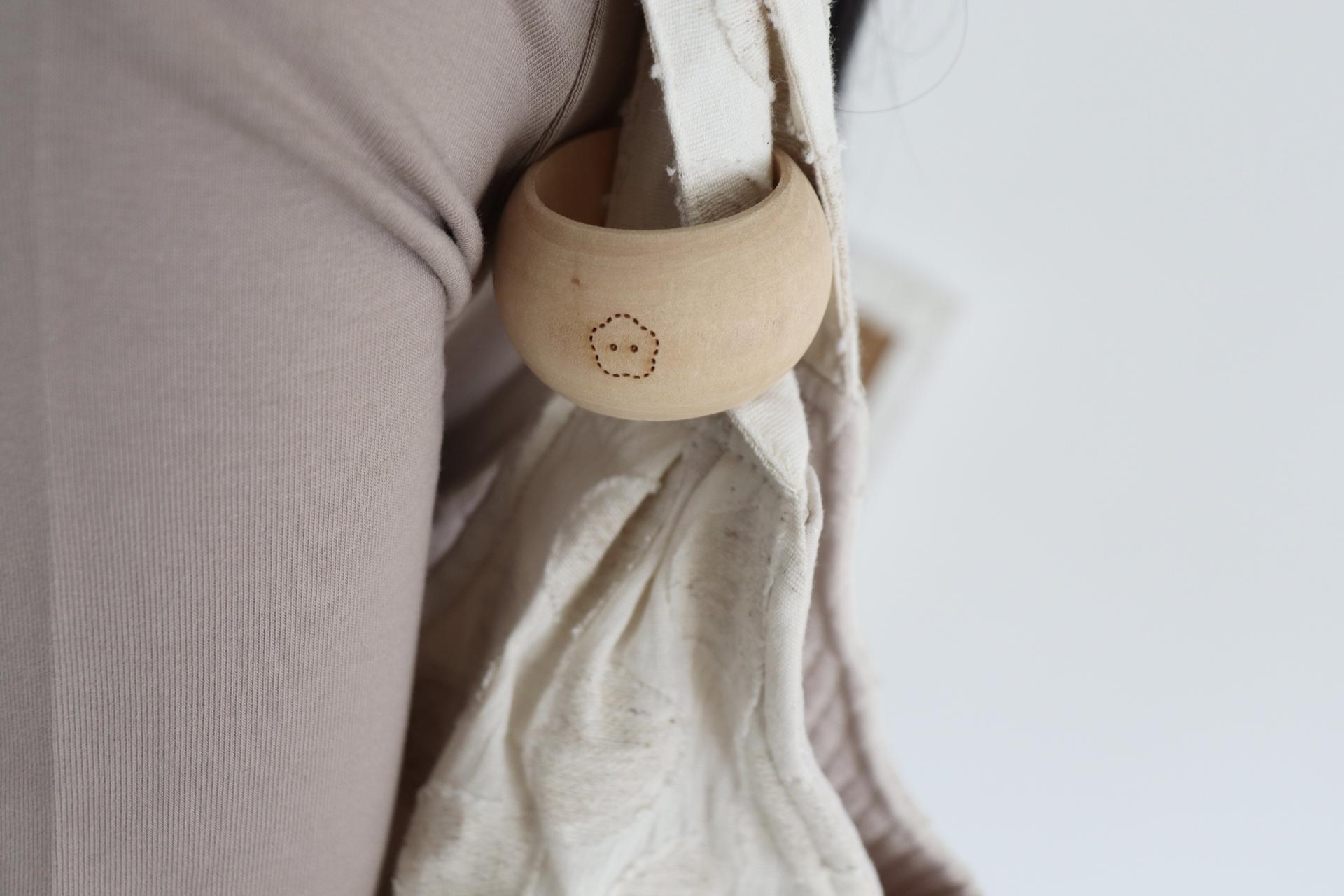 green apple linen puff bag