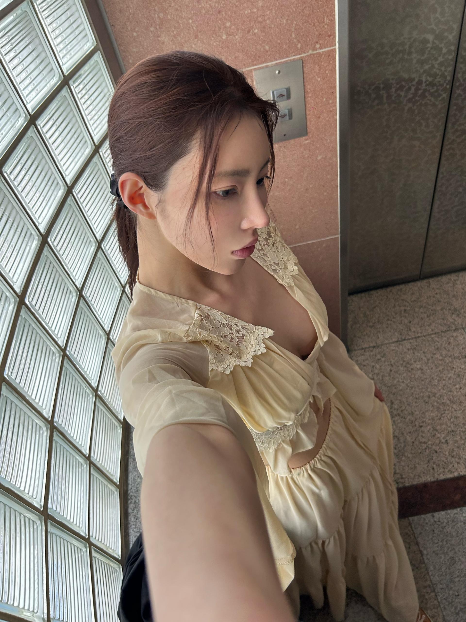 쉬어 레이스 블라우스 롱스커트 셋업
