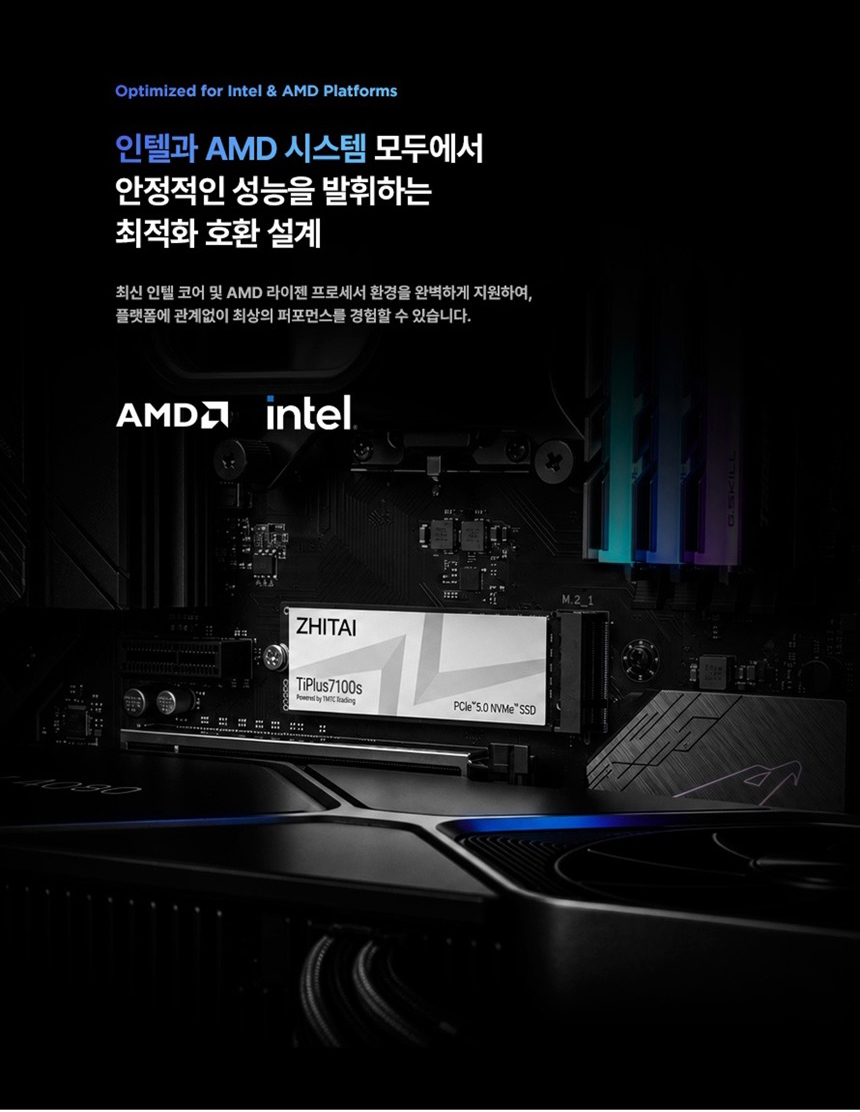 YMTC ZHITAI Tiplus7100s 1TB PCIe 4.0 TLC M.2 NVMe SSD