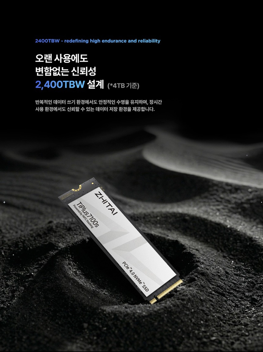YMTC ZHITAI Tiplus7100s 1TB PCIe 4.0 TLC M.2 NVMe SSD