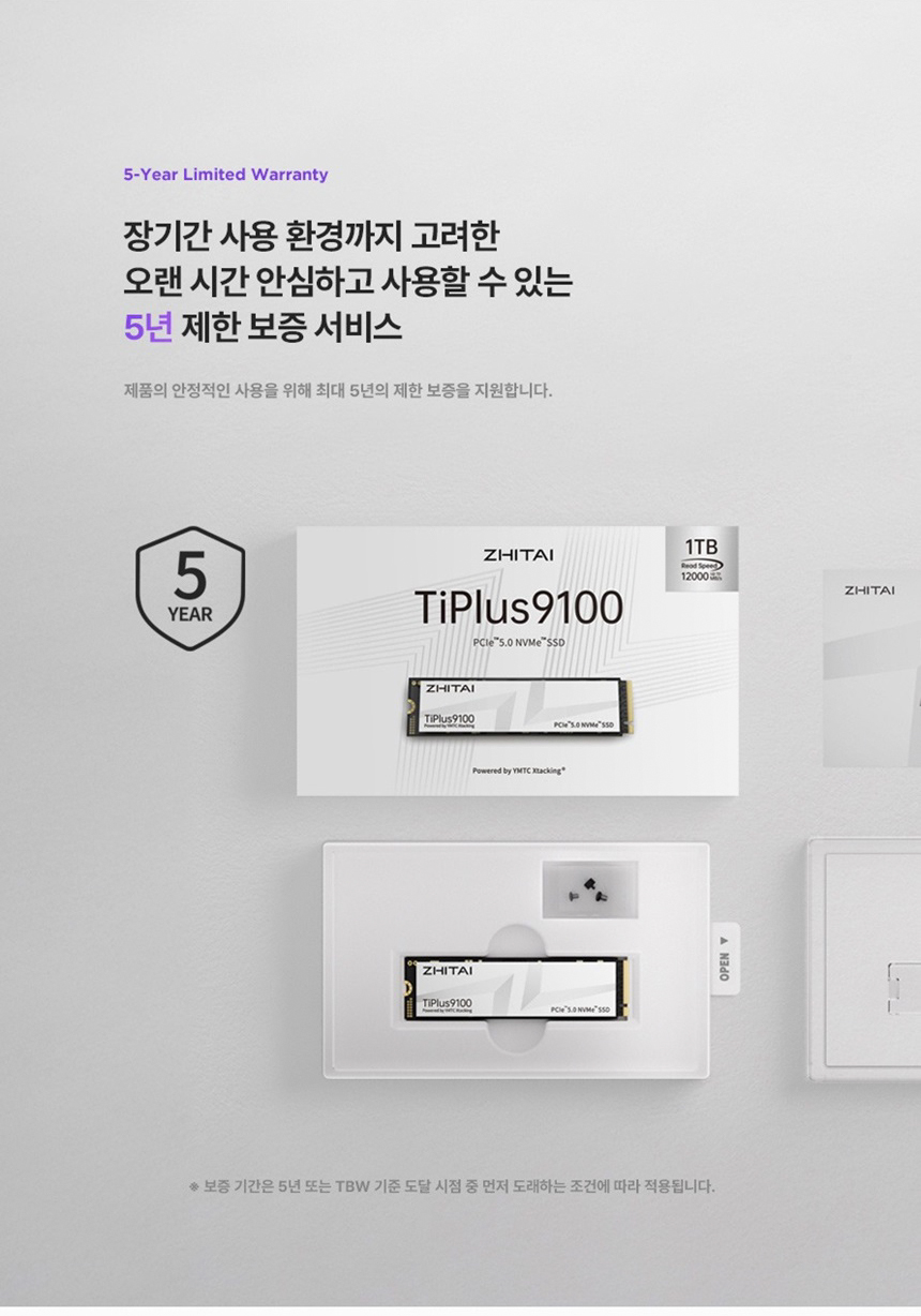 YMTC ZHITAI Tiplus9100 1TB PCIe 5.0 TLC M.2 NVMe SSD