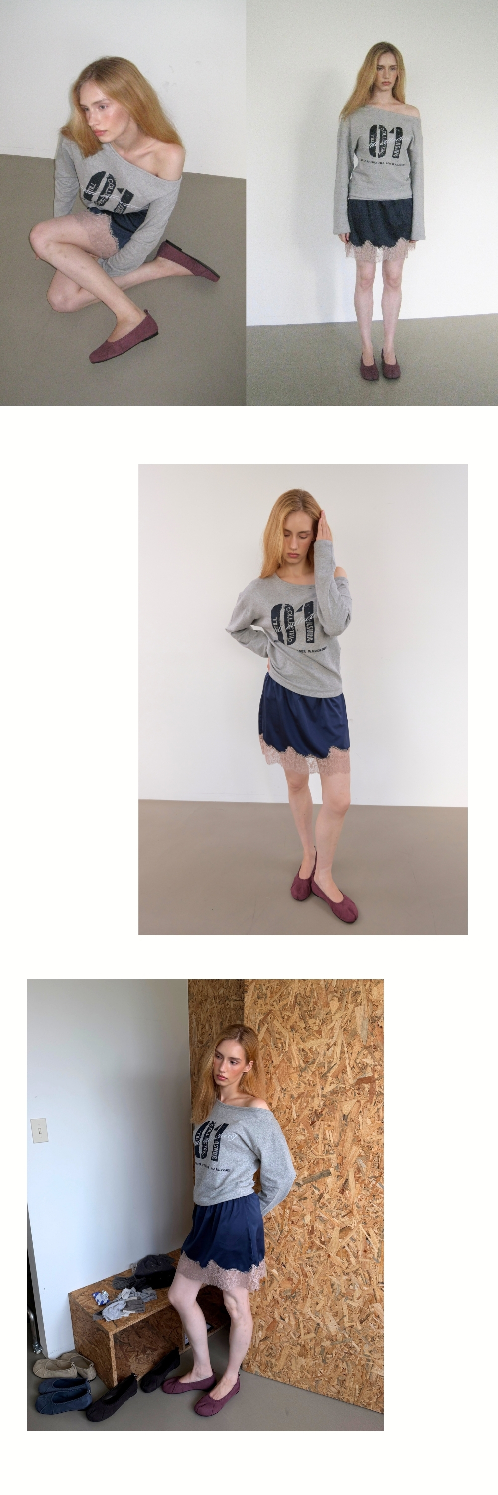 COLLECTING 01 ONE SHOULDER T (MELANGE GREY)