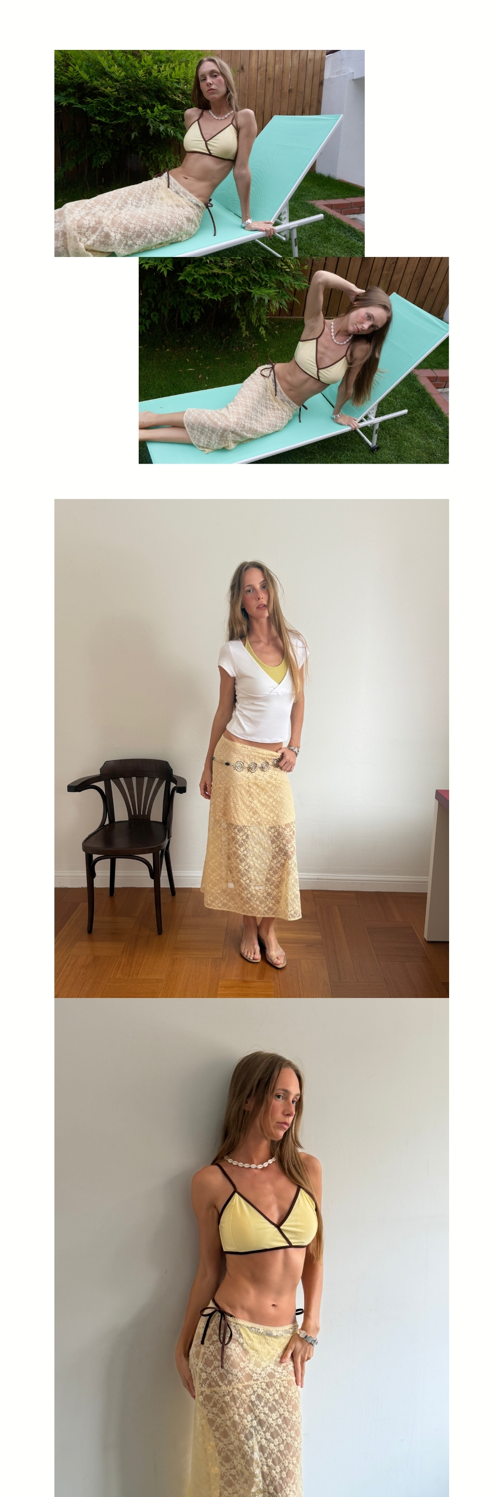 SHEER FLOW LACE SKIRT (YELLOW)