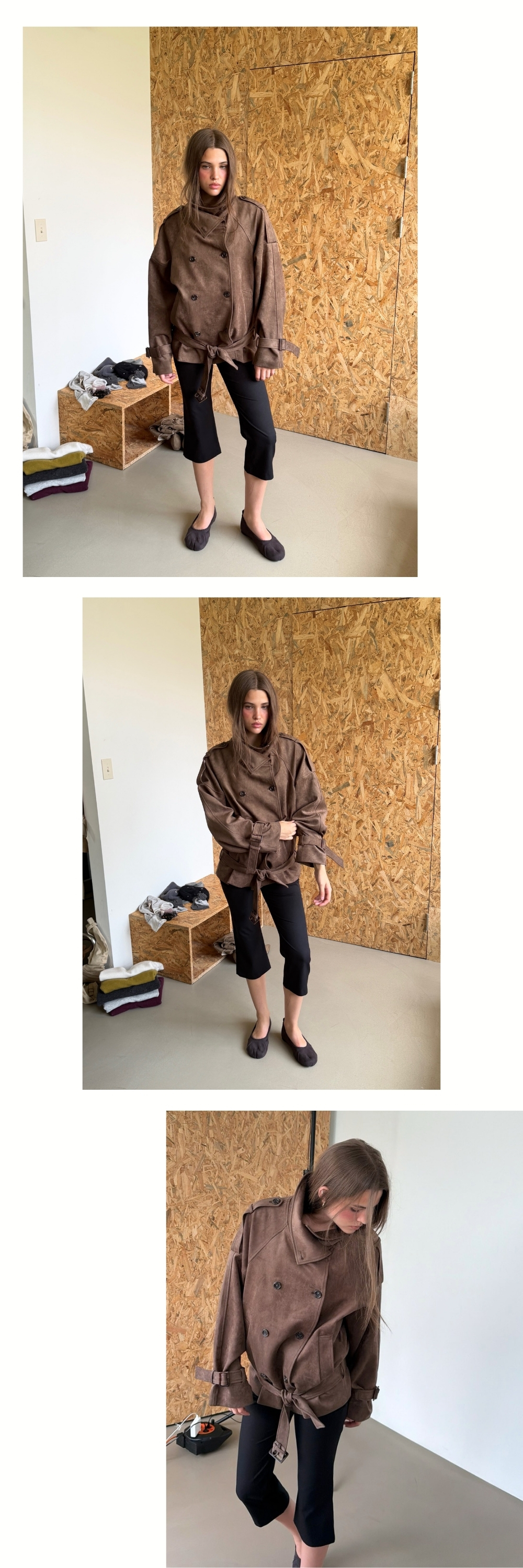 AUTHENTIC TRENCH SUEDE JACKET (BROWN)