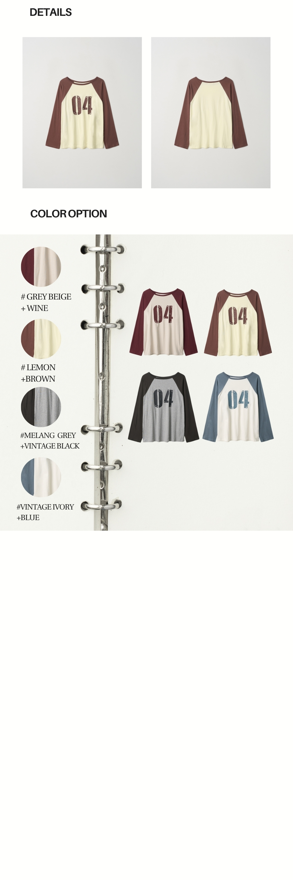 COLLECTING 04 LOOSE RAGLAN T (LEMON+BROWN)