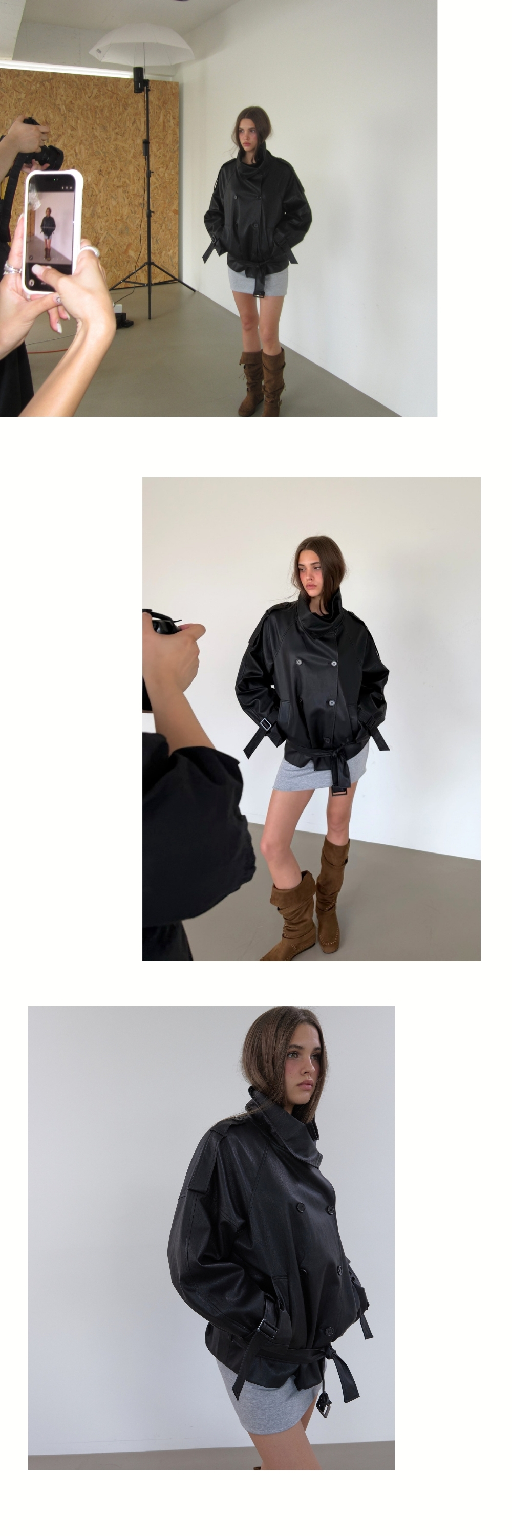 AUTHENTIC TRENCH LEATHER JACKET (BLACK)