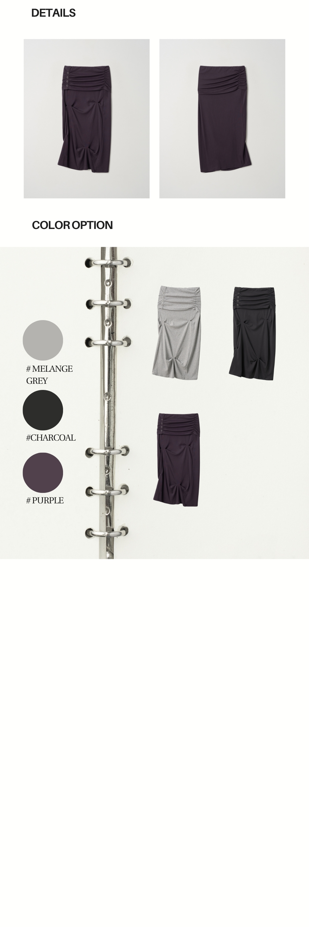 SNAP DRAPE SKIRT (PURPLE)