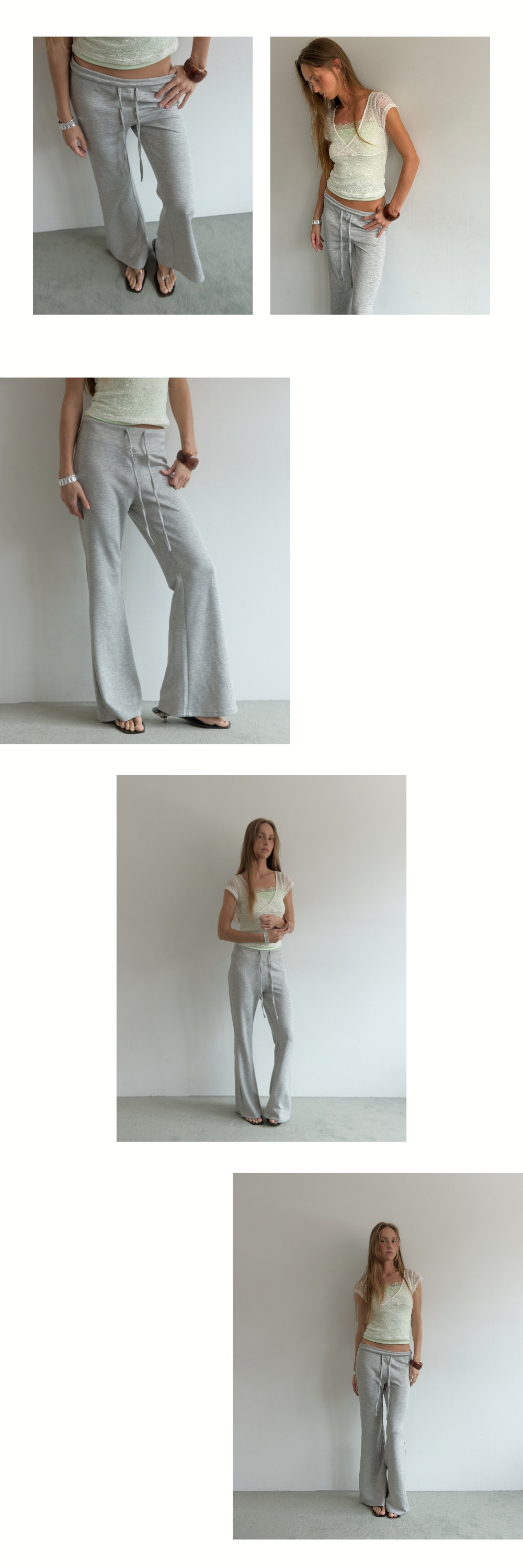 RELAXED BOOTCUT PANTS (MELANGE GREY)