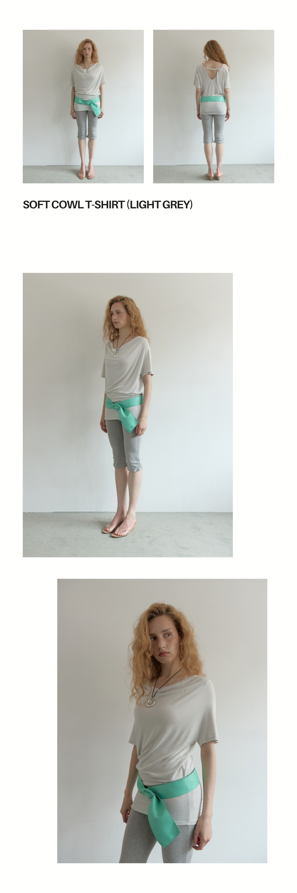 SOFT COWL T-SHIRT (LIGHT GREY)
