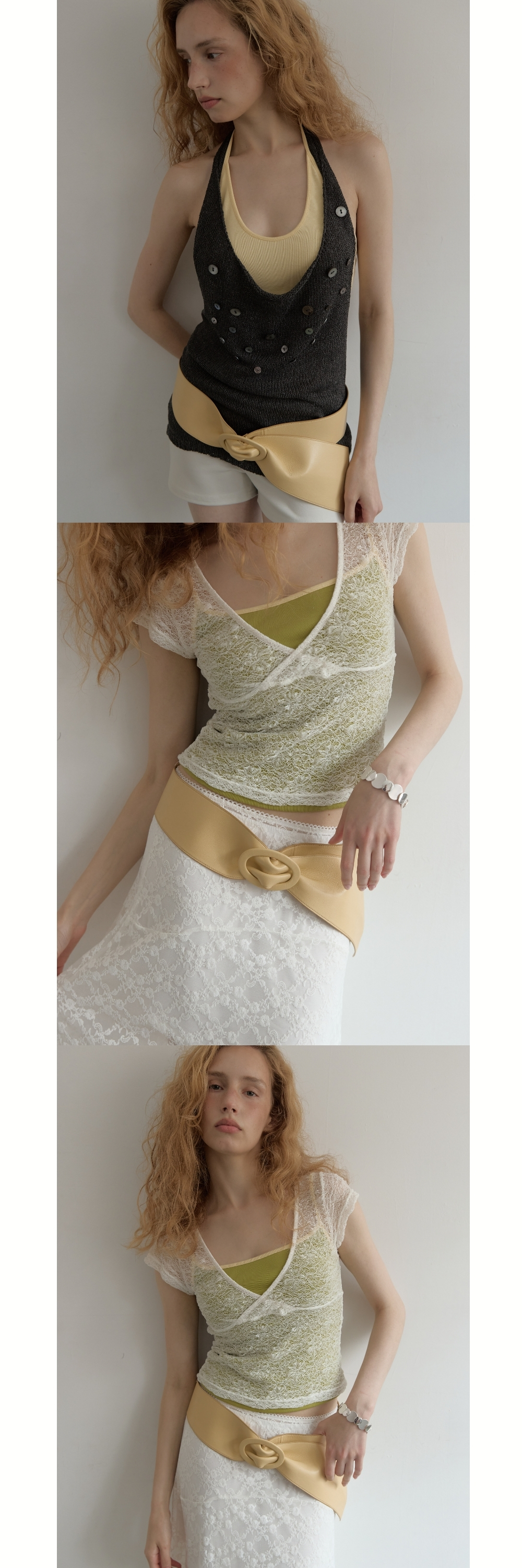 SIENNA LEATHER BELT (YELLOW)