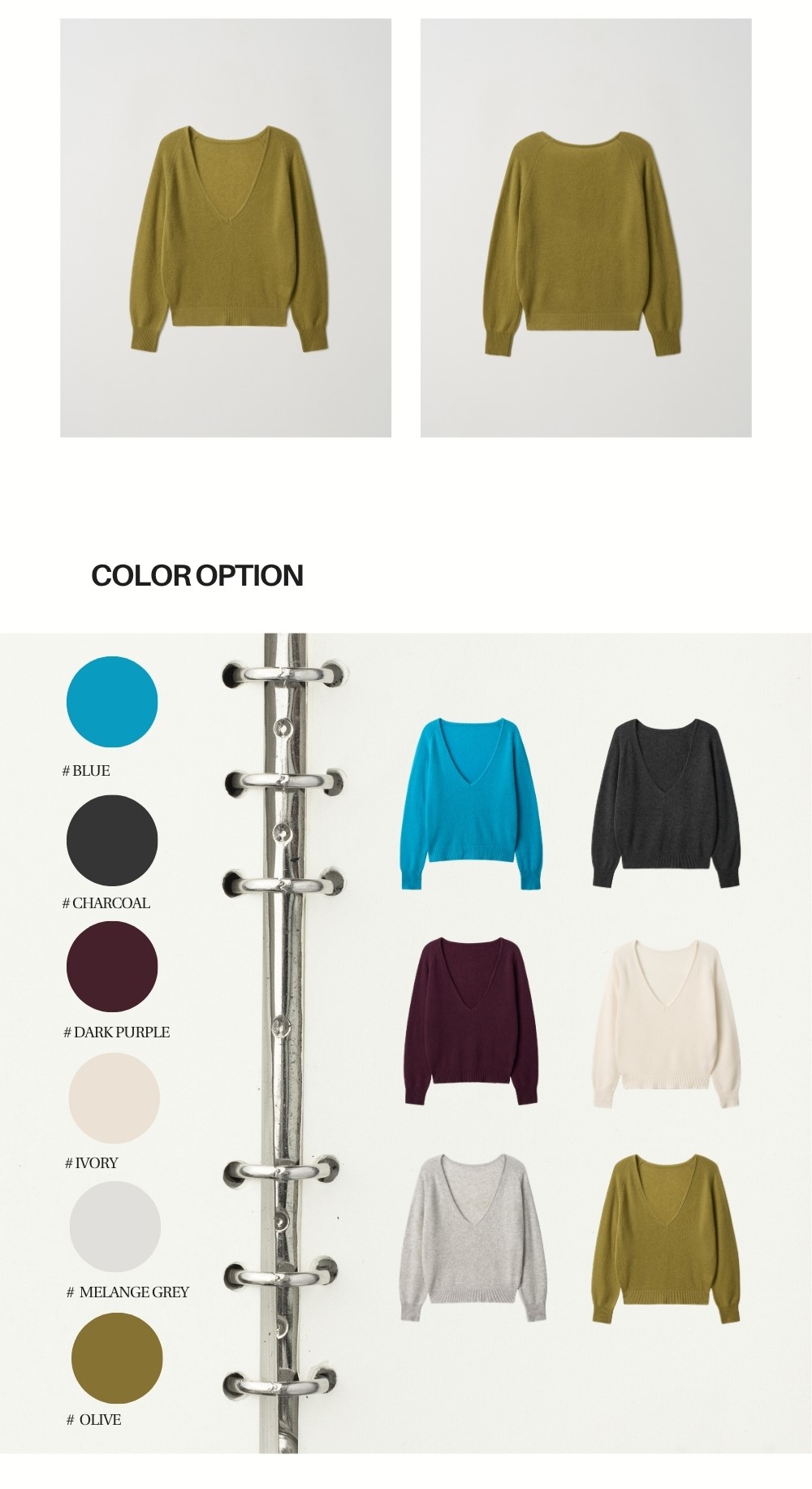 PURE WOOL DEEP V KNIT (2+1)