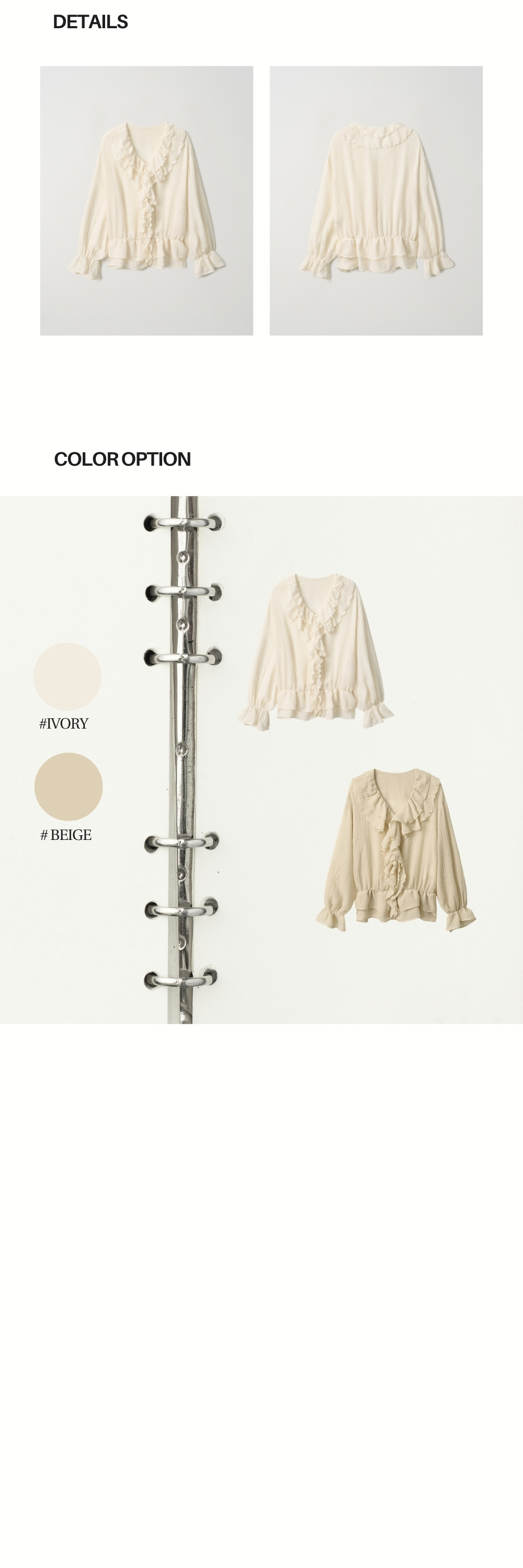 RUFFLE CHIFFON BLOUSE (IVORY)