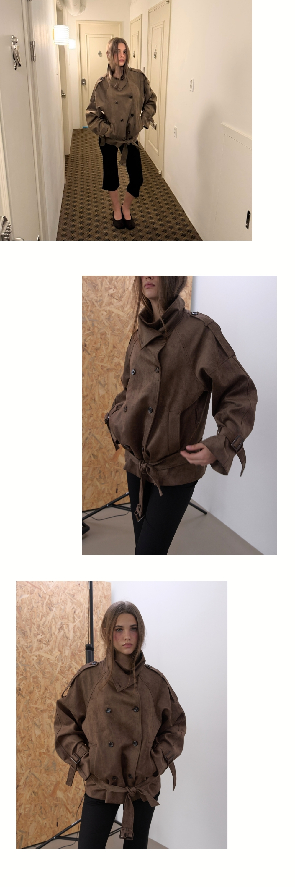 AUTHENTIC TRENCH SUEDE JACKET (BROWN)
