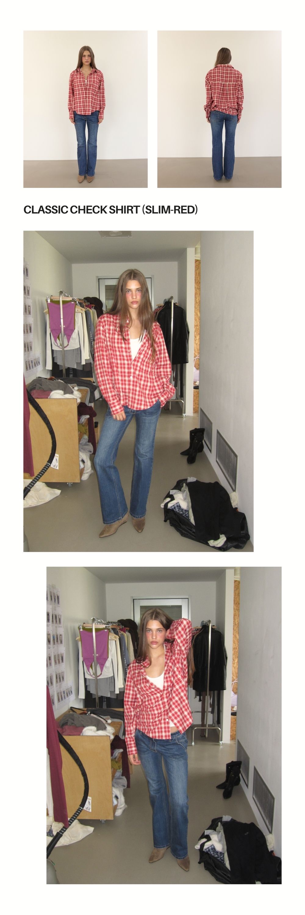CLASSIC CHECK SHIRT (SLIM-RED)
