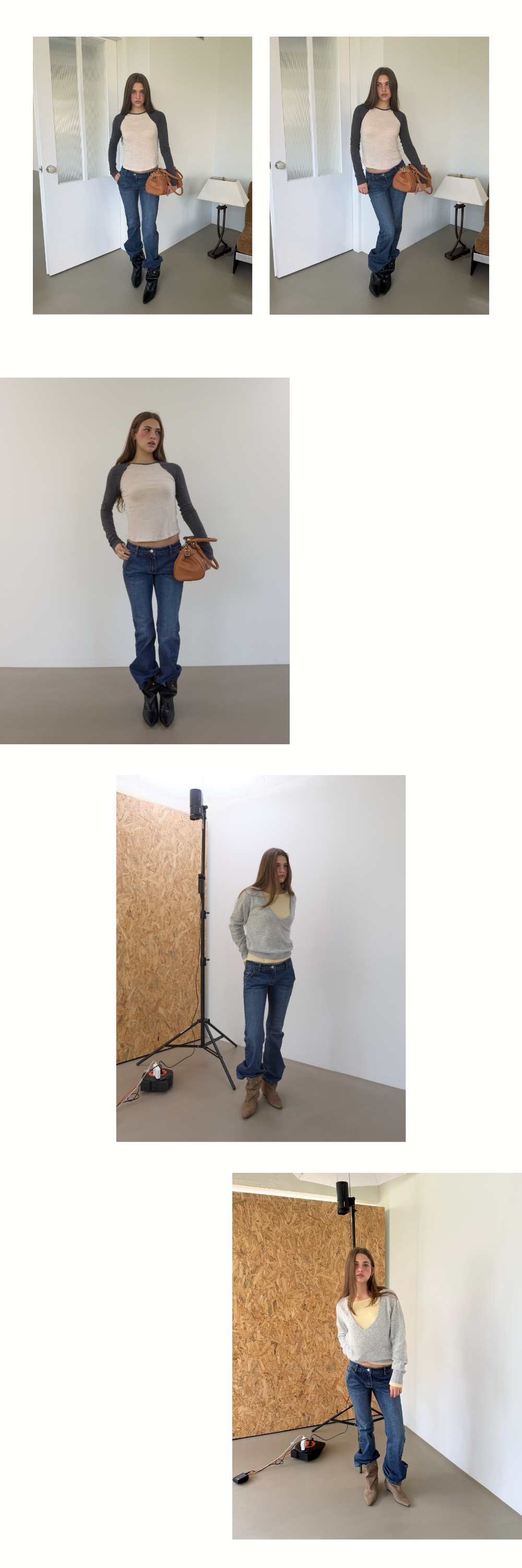 LOW-RISE BOOTCUT JEANS (DEEP BLUE)