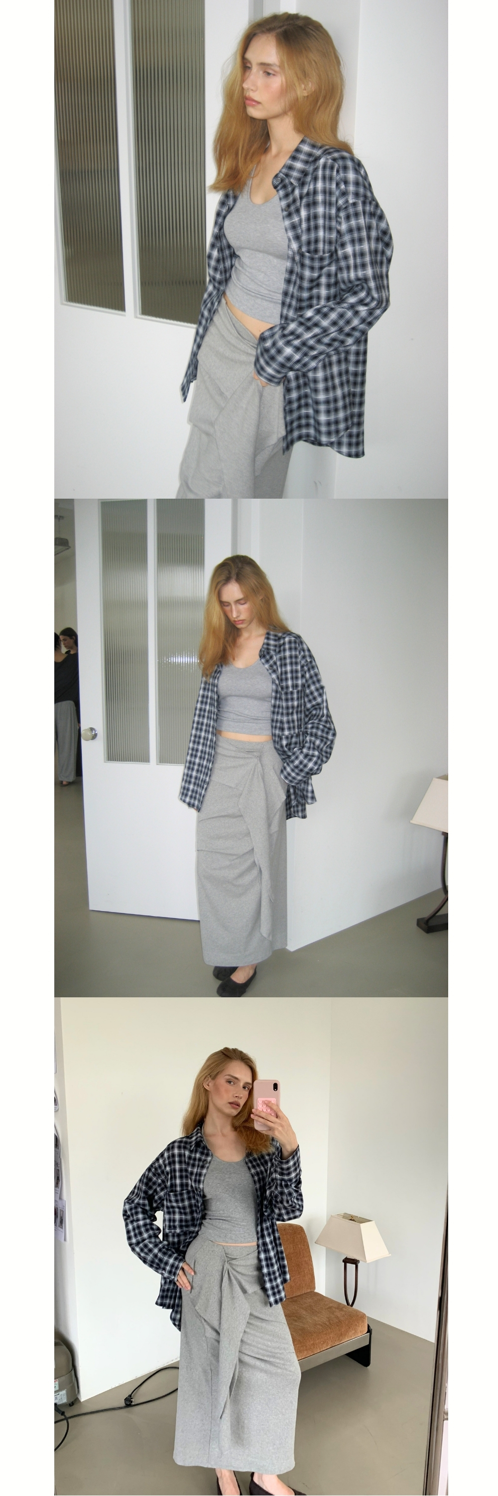 CURVE HALTER SLEEVELESS (MELANGE GREY)