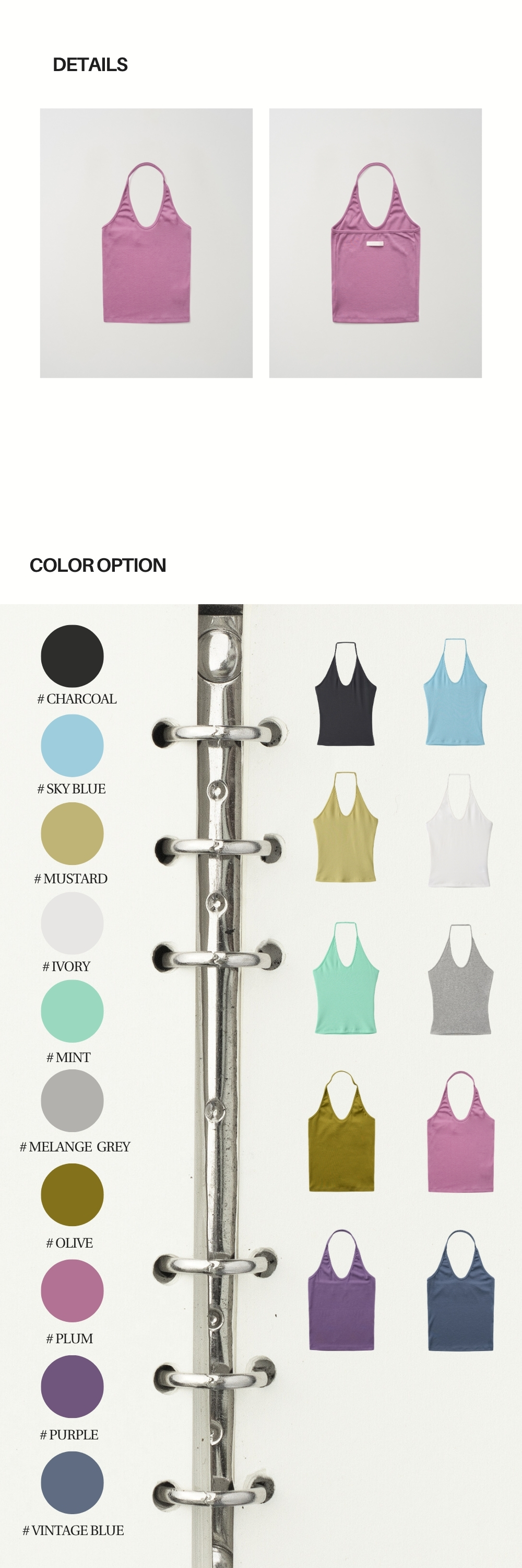 CURVE HALTER SLEEVELES (PLUM)