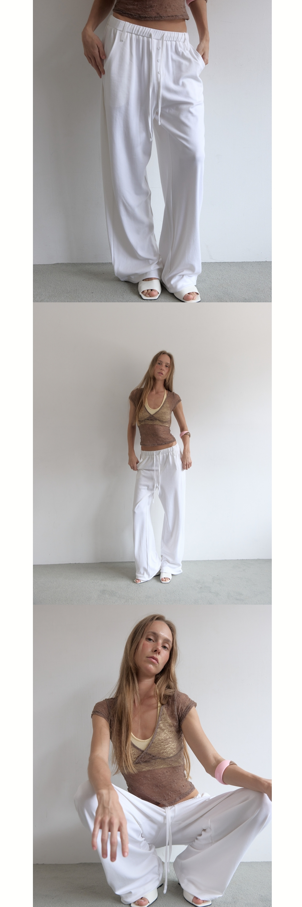LAZY SWEAT PANTS - LONG (WHITE)