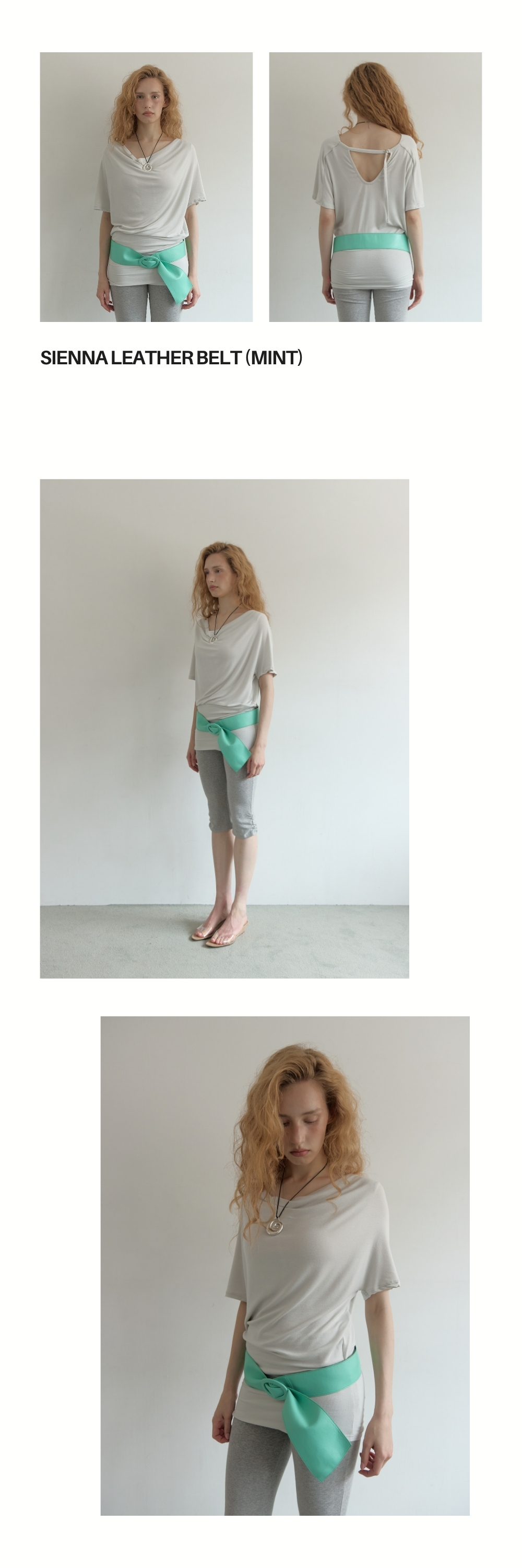 SIENNA LEATHER BELT (MINT)