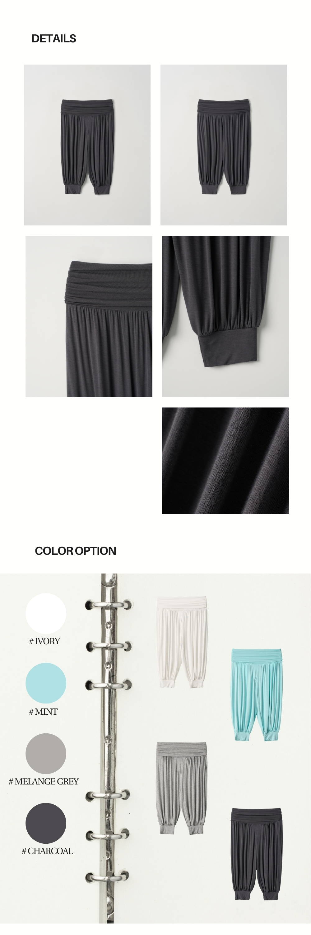 FOLD HAREM PANTS (CHARCOAL)