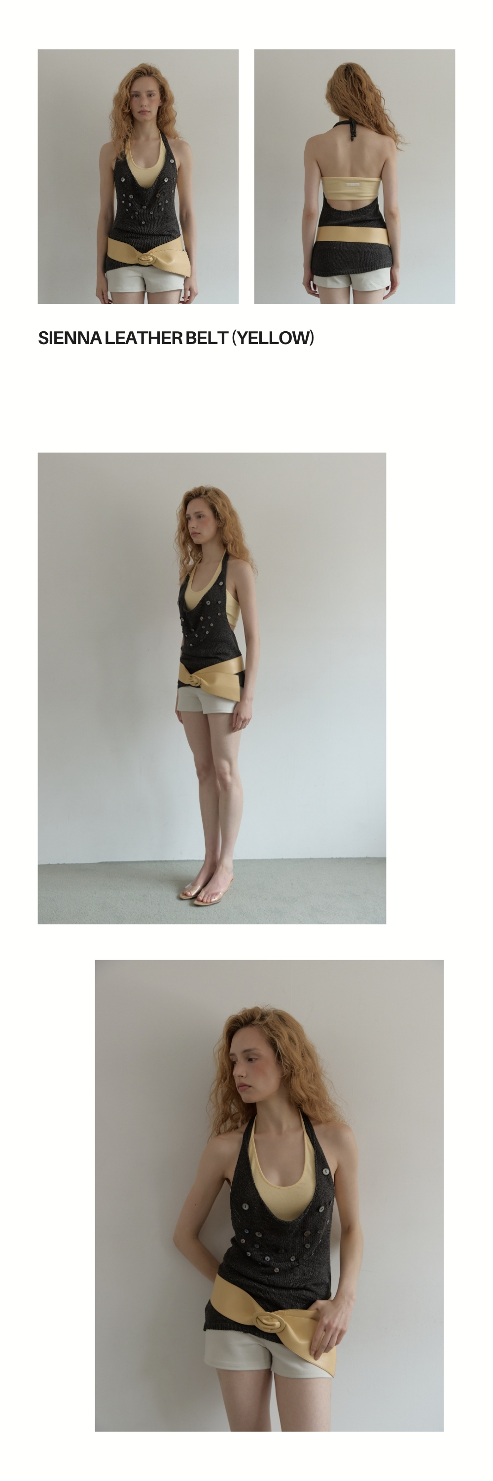 SIENNA LEATHER BELT (YELLOW)