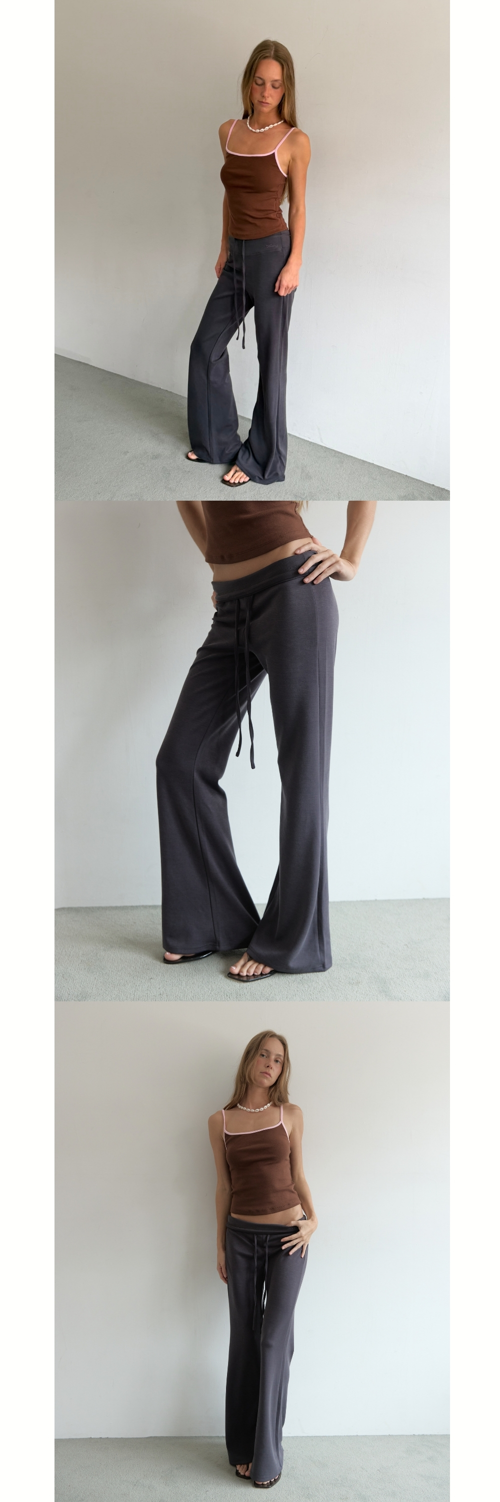 RELAXED BOOTCUT PANTS (CHARCOAL)