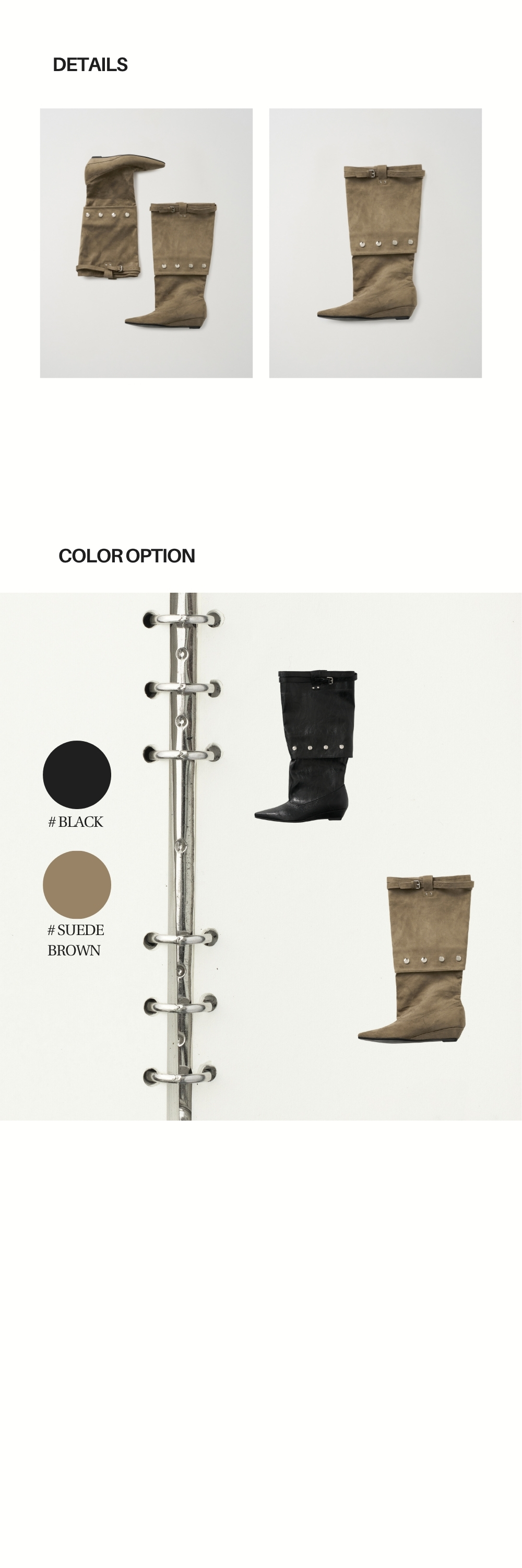 MULTI BUTTON BOOTS (SUEDE BROWN)
