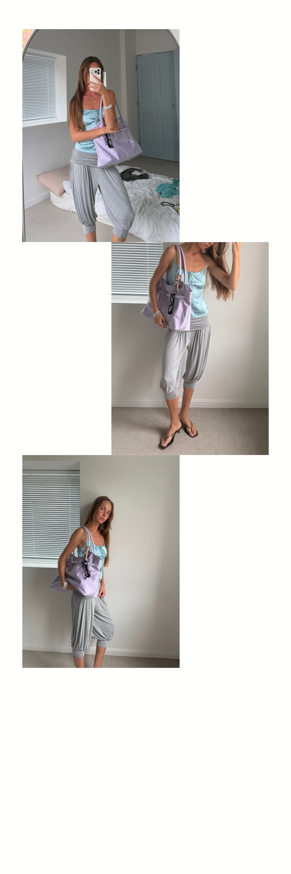 FOLD HAREM PANTS (MELANGE GREY)