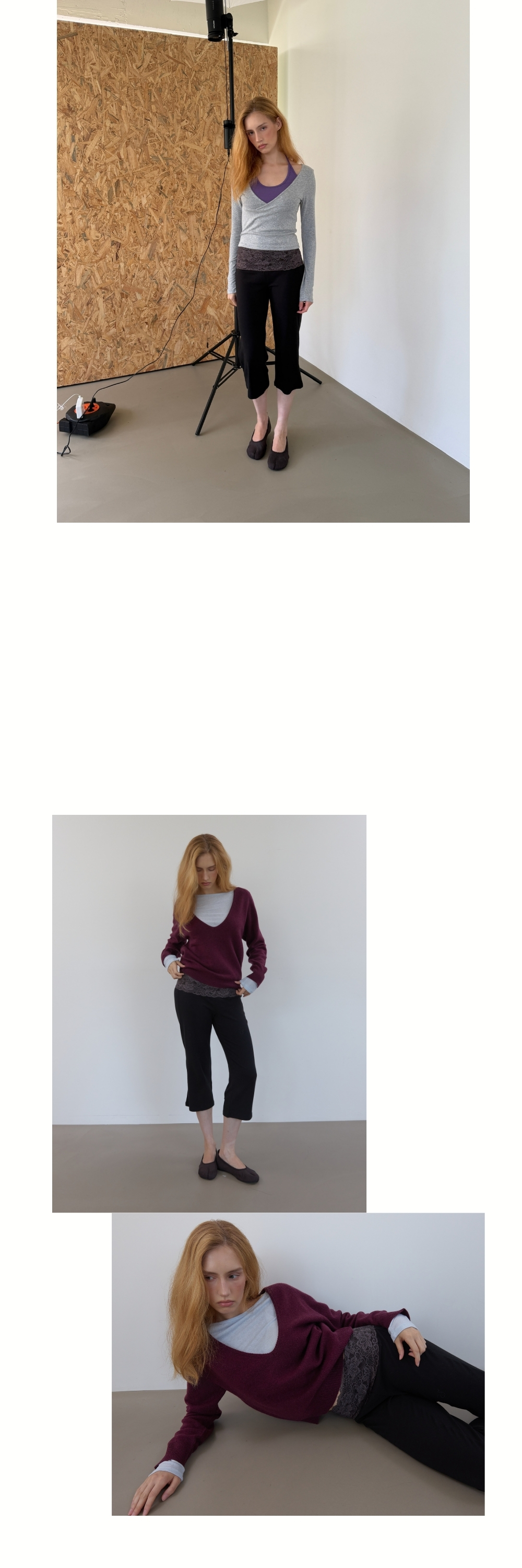 LACE CALF PANTS (BLACK)