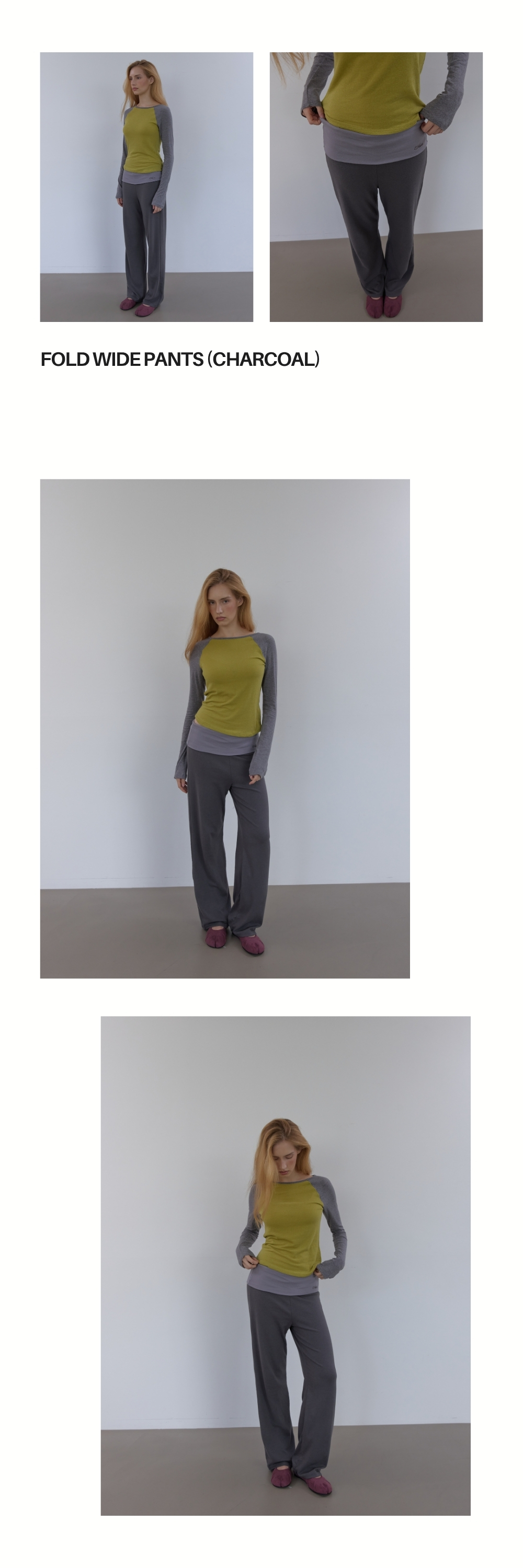 FOLD WIDE PANTS (CHARCOAL)