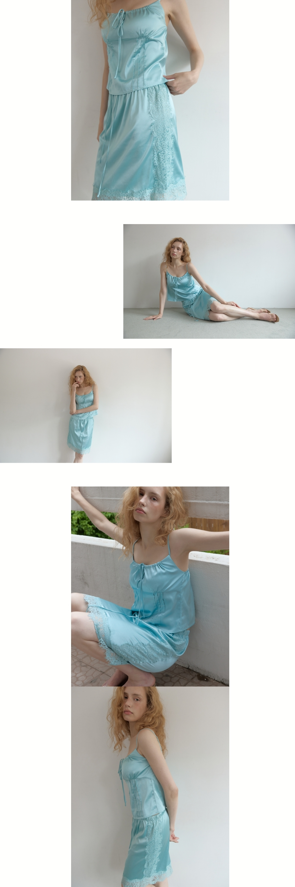SILK TOUCH LACE MIDI SKIRT (MINT)