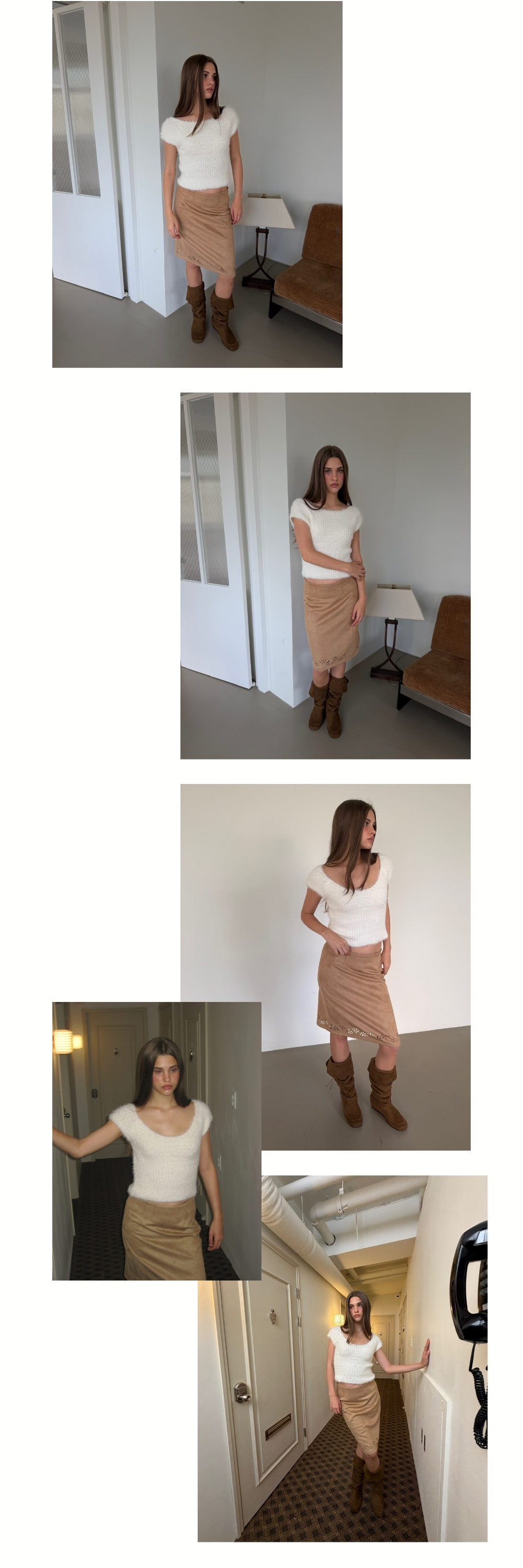 FLUFFY SHORT SLEEVE KNIT (IVORY)