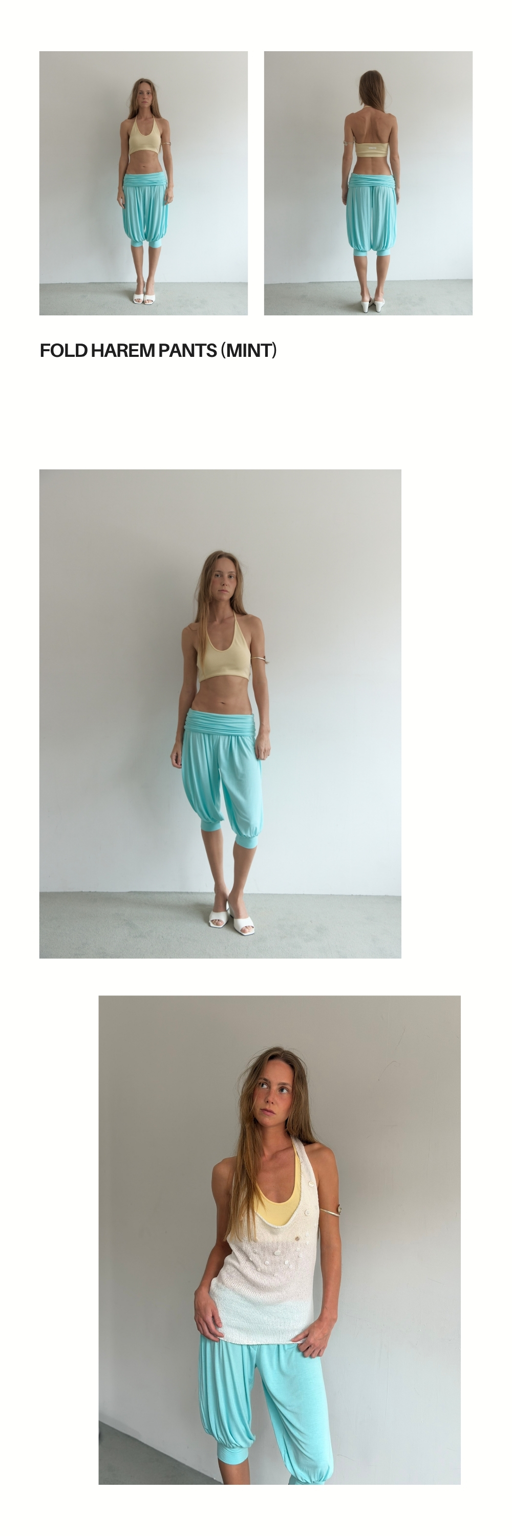 FOLD HAREM PANTS (MINT)