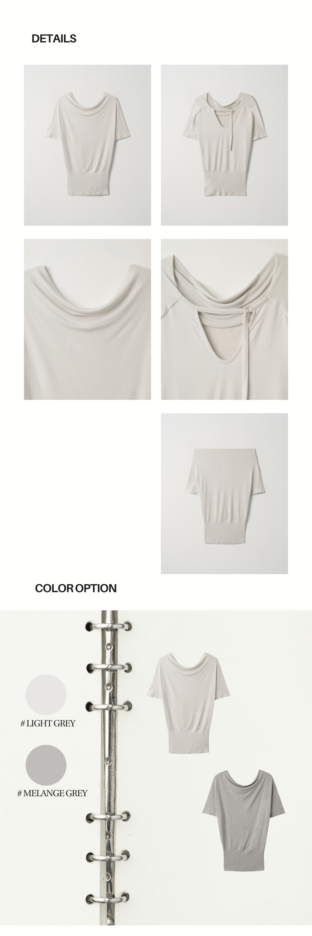 SOFT COWL T-SHIRT (LIGHT GREY)