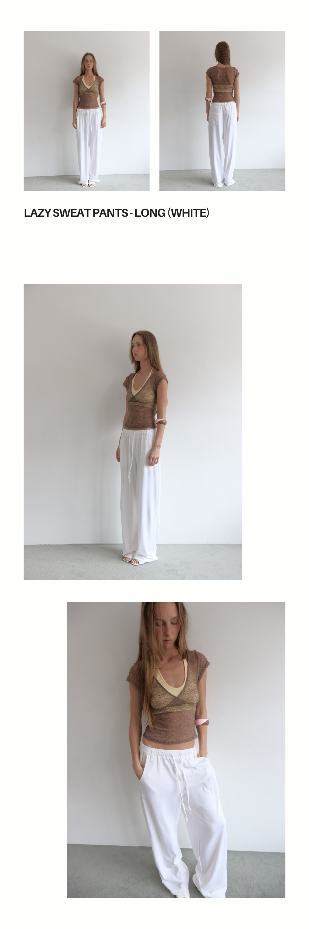 LAZY SWEAT PANTS - LONG (WHITE)