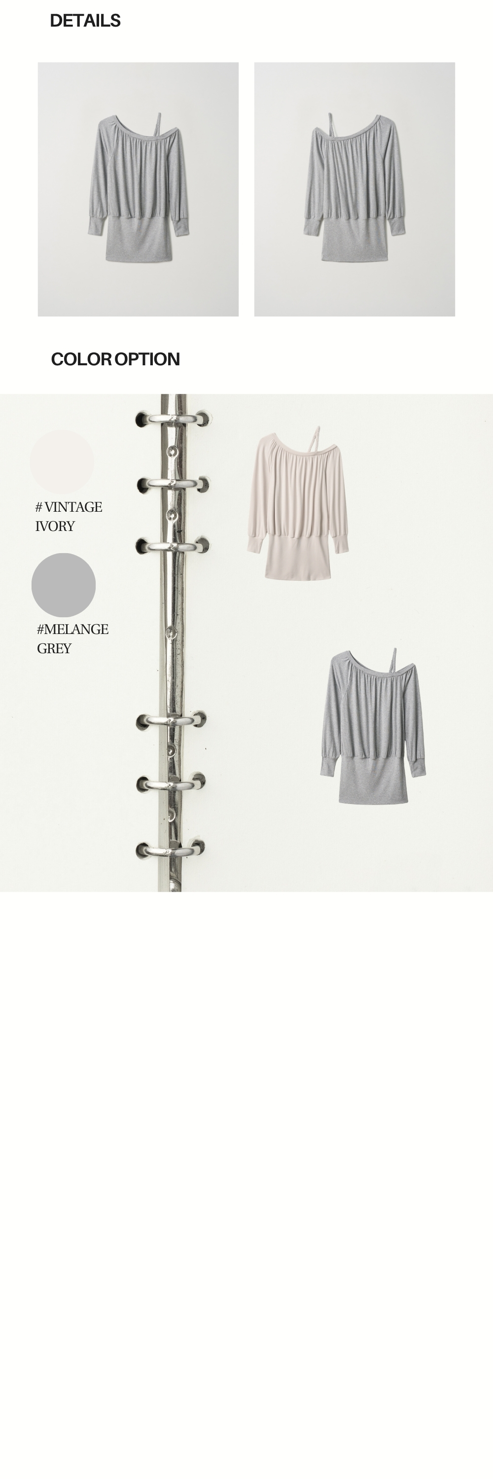 TWIST ONE SHOULDER DRESS (MELANGE GREY)