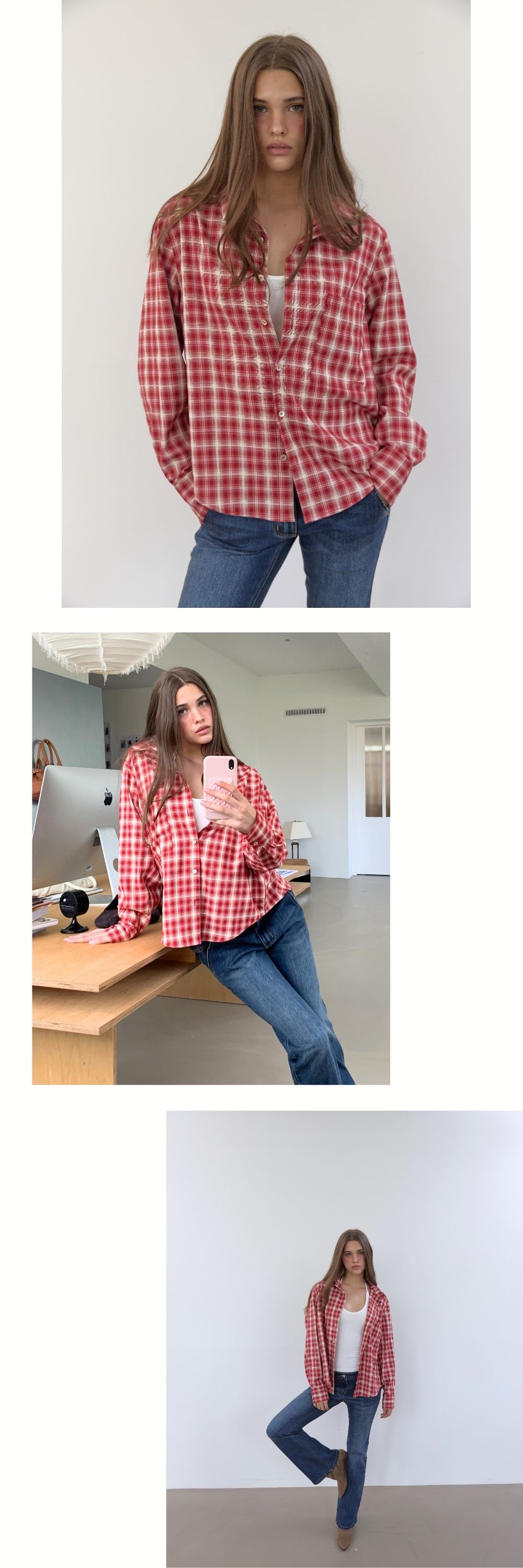 CLASSIC CHECK SHIRT (SLIM-RED)