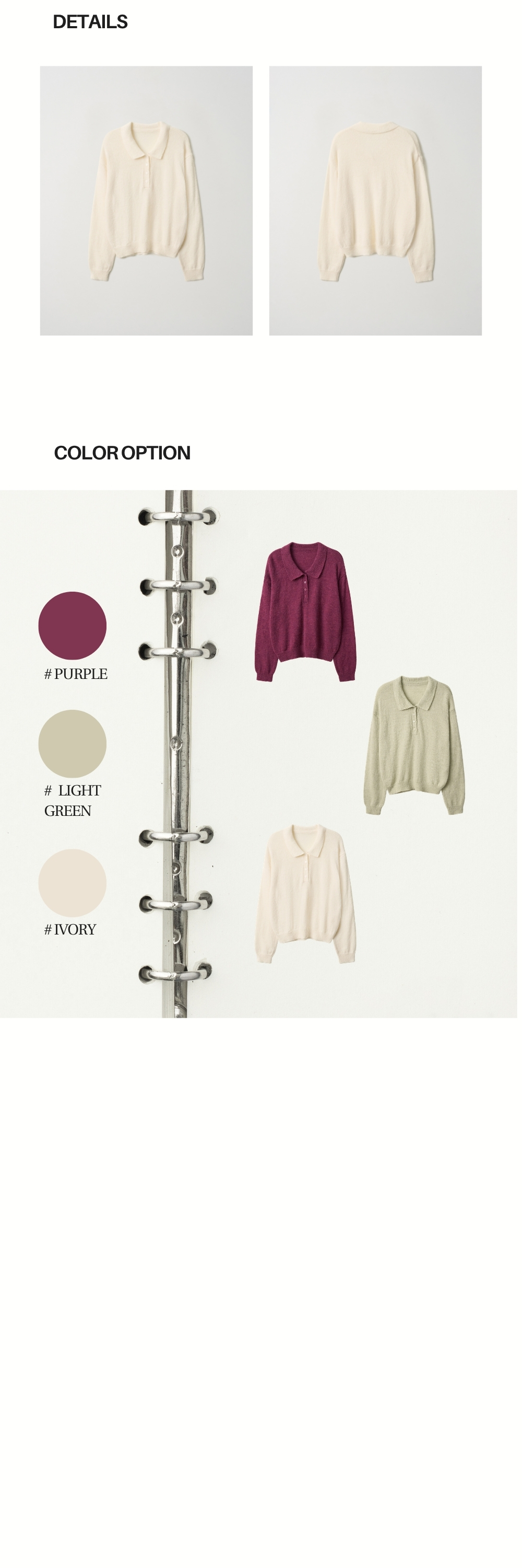 POLO COLLAR WOOL KNIT (IVORY)