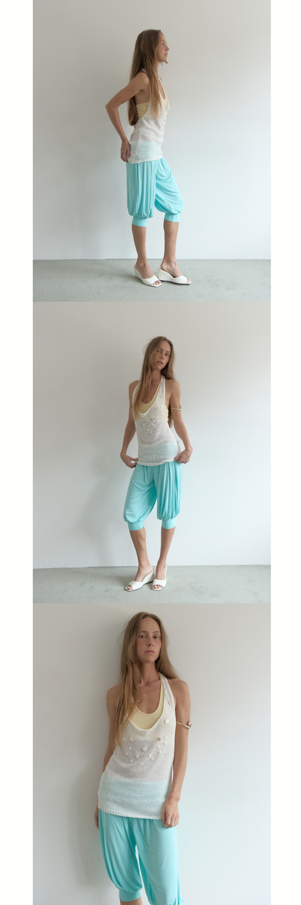 FOLD HAREM PANTS (MINT)