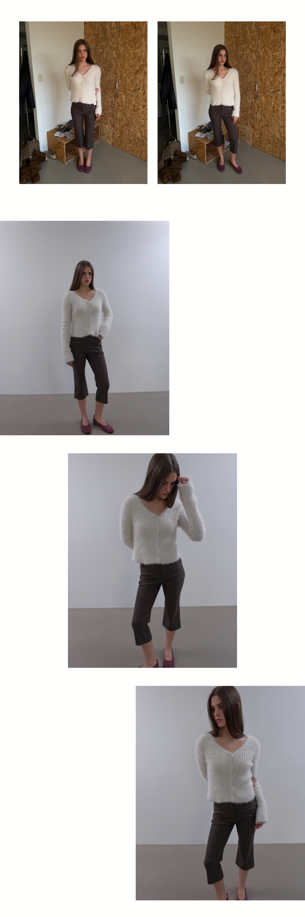 SEMI FLARE CAPRI PANTS (BROWN)