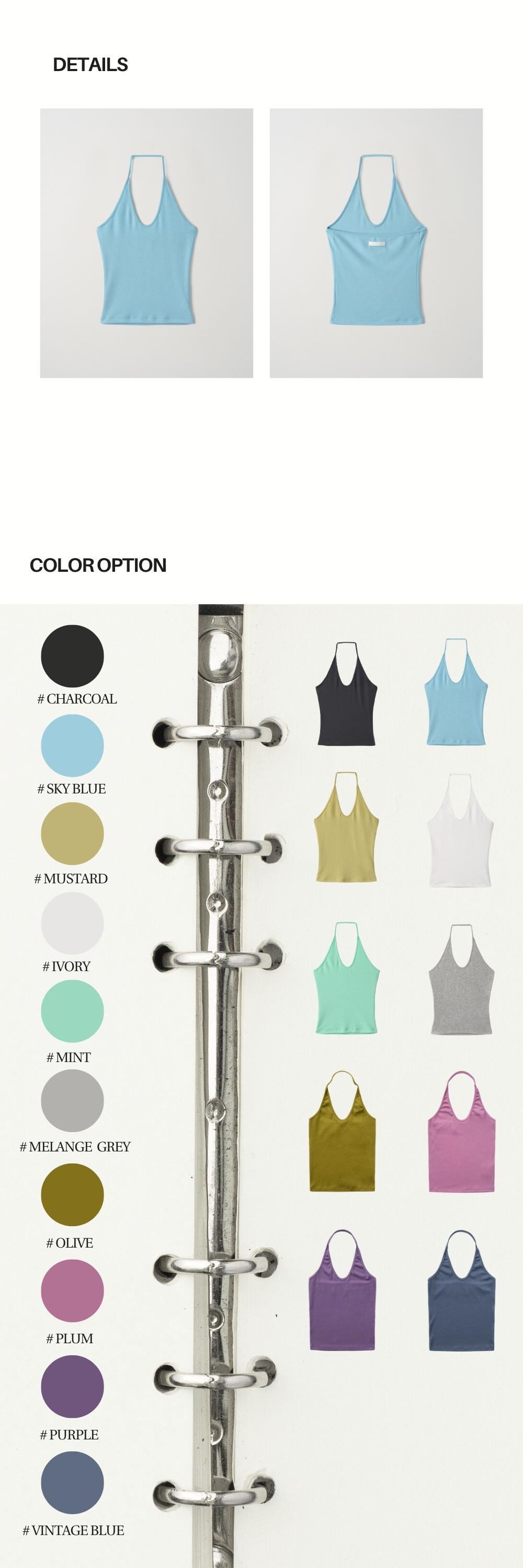 CURVE HALTER SLEEVELESS (SKY BLUE)