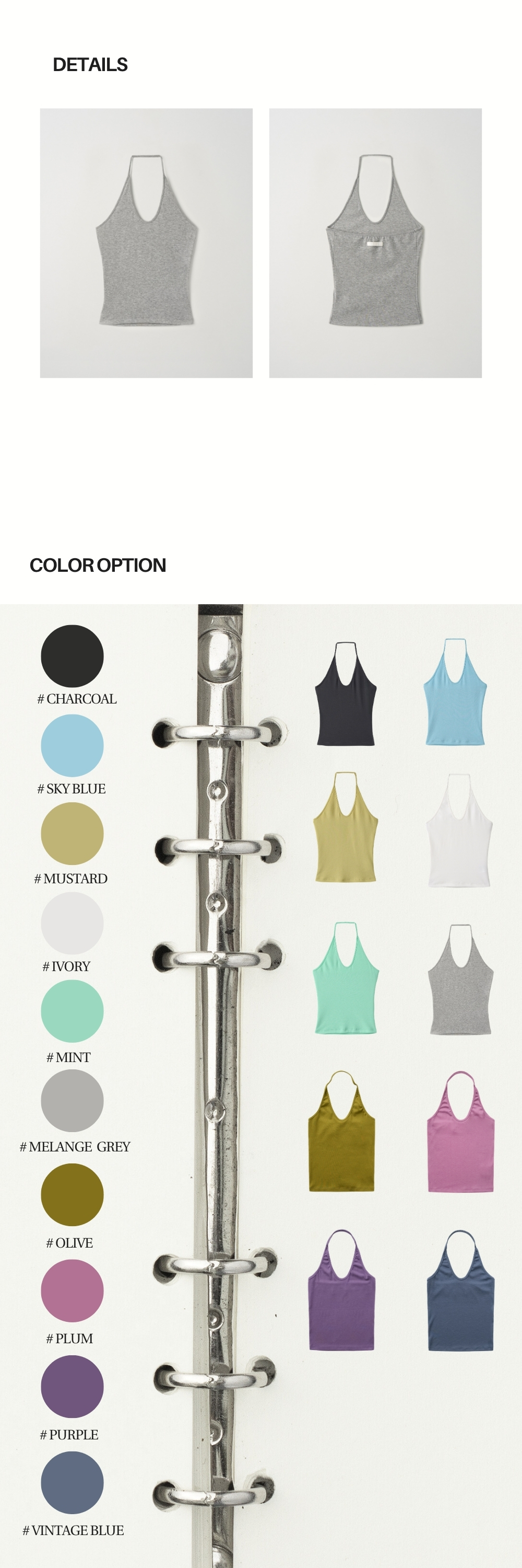 CURVE HALTER SLEEVELESS (MELANGE GREY)